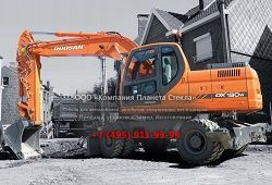 Стекло для колёсных экскаваторов Doosan DX190W