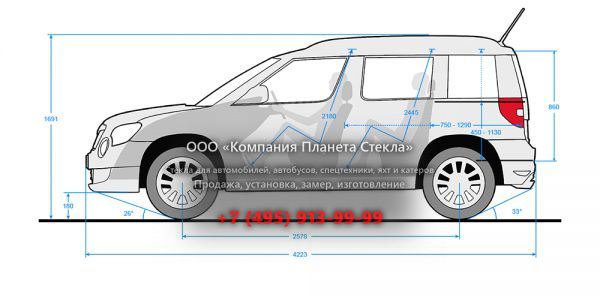 Стекло для Skoda Yeti кроссовер 2009 - 2013, 1 поколение